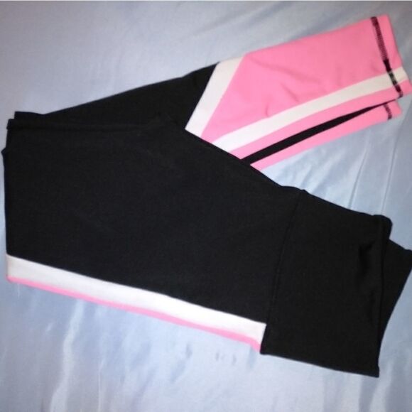 Ebb & Flow black, pink, and white workout pants, M - Picture 5 of 7